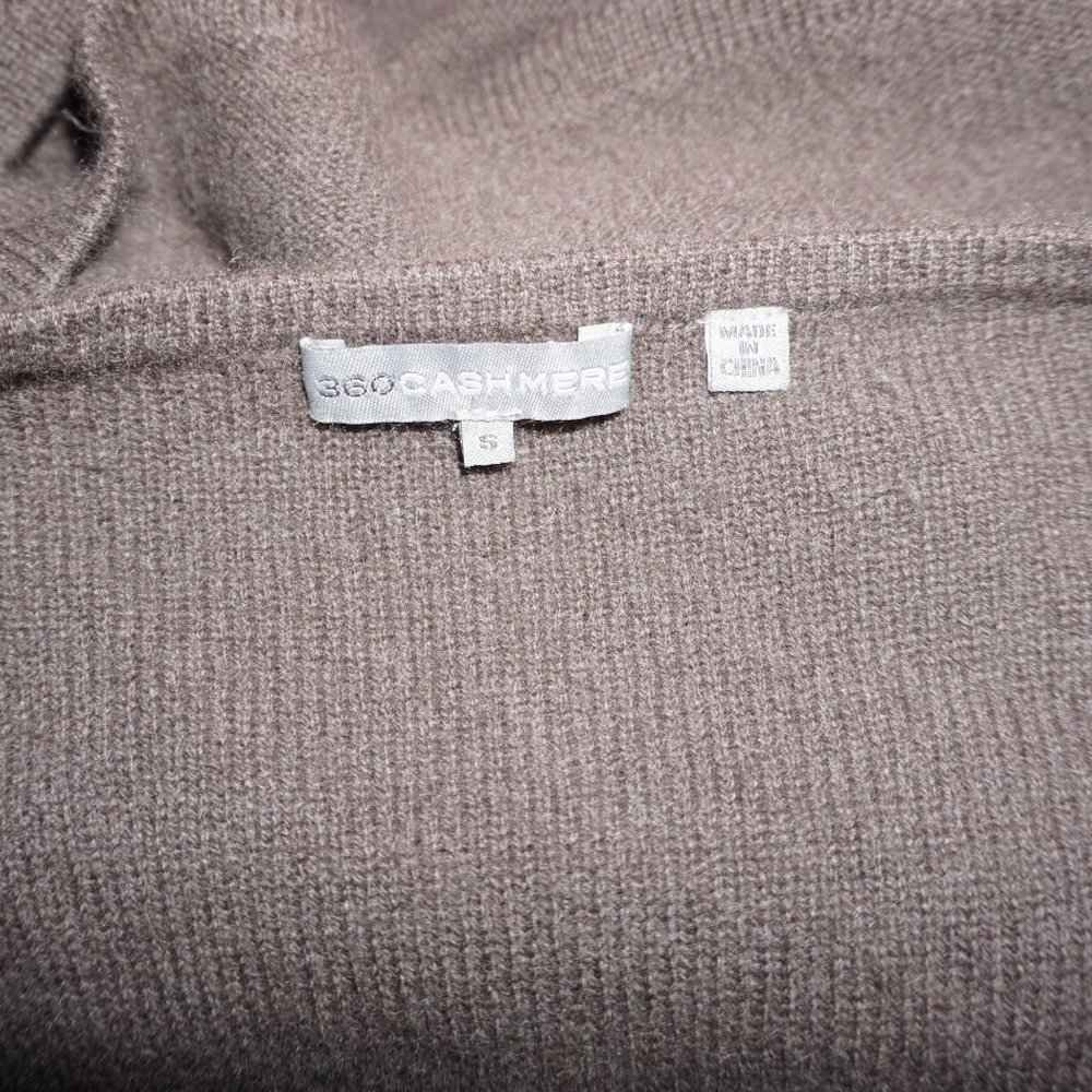 360 CASHMERE Sweater boxy Vneck cinch back taupe  FIRM PR$CE.  S  B-11 - Picture 5 of 7